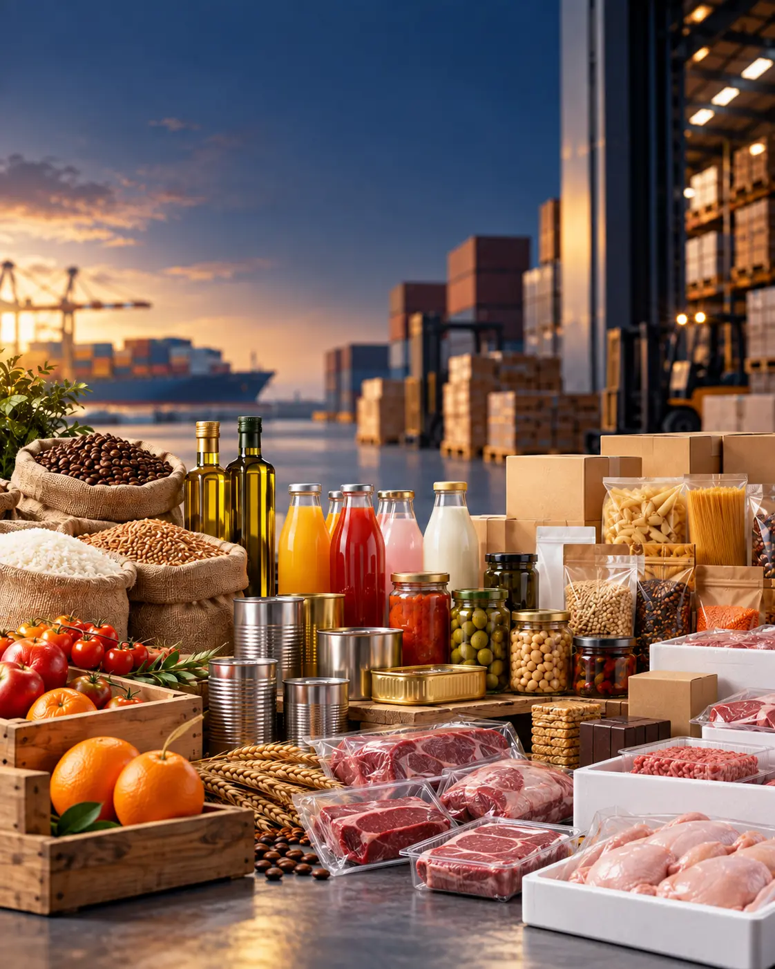 Food and beverage products for wholesale supply and international trade